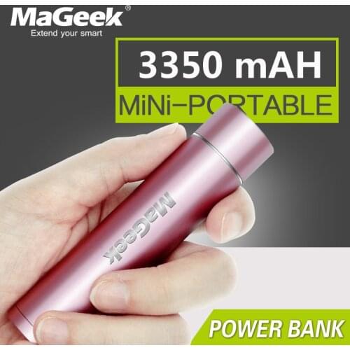MaGeek Power Bank 3350mAh Portable Backup Power Battery Externe Charger Powerbank for Samsung Xiaomi Cell Phone [Pink]