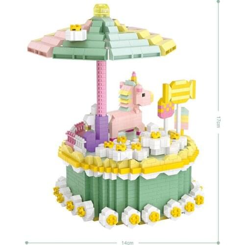 Delicious candy land Cakes micro diamond block Unicorn model building bricks nanobrick educational toys for children gifts