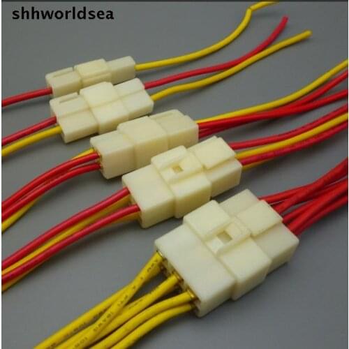 Worldgolden 5sets 1P 2P 3P 4P 6P 6.3mm connector Electrical 6.3 Connector Kits Male Female socket plug for Motorcycle Car