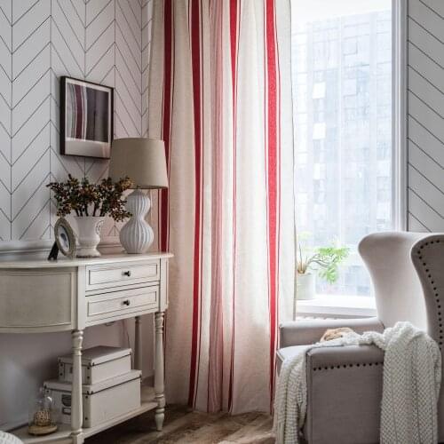 American Cloth Curtains for Living Room Window Panel Curtain with Stripes Drapes Modern Blinds Window Treatment Home Decor