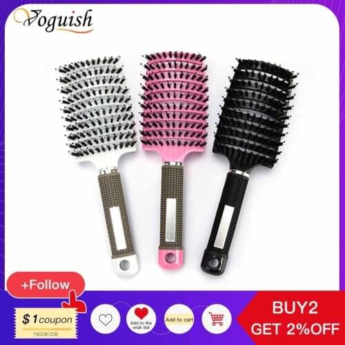 1Pcs Hairdressing Comb Anti-Static Curved Massage Comb Comb Styling Curly Hair Head Massager Brushy Hairbrush Professional Tools