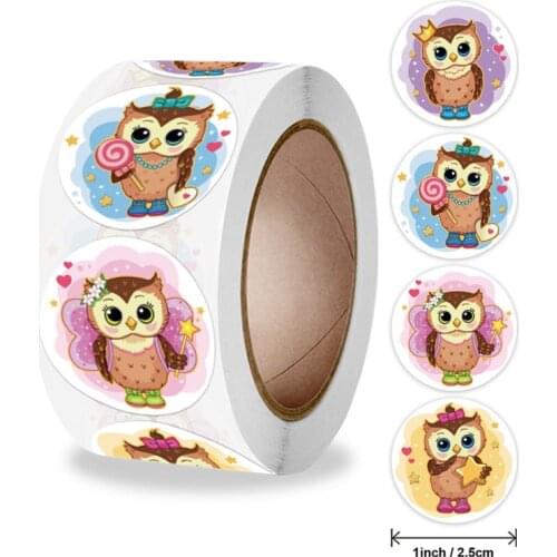 100-500Pcs Cartoon Animals Sticker for Kids Classic Toy Decoration Cute owl School Teacher Supplies Reward Encouragement Sticker