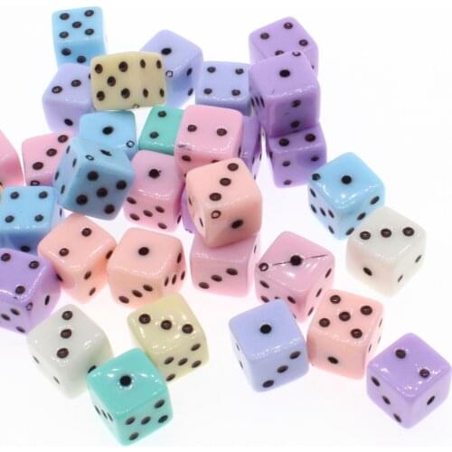 20Pcs Mixed Transparent Acrylic Dice Spacer Beads 10mm Square Colorful Beads DIY Accessories For Jewlery Making