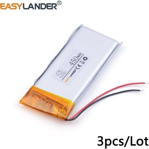 3pcs/Lot 450mAH 502050 PLIB polymer lithium ion / Li-ion battery for GPS mp3,mp4 mp5 dvd bluetooth model toy mobile bluetooth