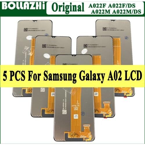 5 Piece/lot 6.5'' Original For Samsung A02 LCD Display Touch Screen Digiziter Assembly Replacement For Samsung A02 A022F Display