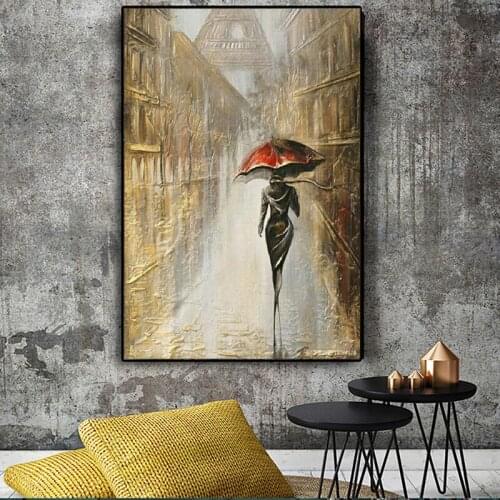 New 5D DIY Full Square/Round Diamond Painting Lonely Girl Umbrella Rhinestone Embroidery Mosaic Home Decoration Art Wall Gift