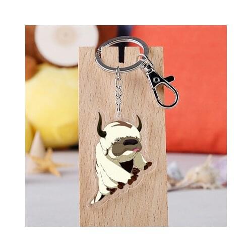 Anime Avatar The Last Airbender Aang Cow Appa Keychain Key Ring Bag Pendant for Women Girls Trinket Charm Jewelry Accessory Toys