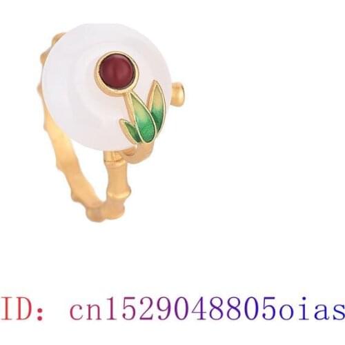 White Jade Ring Chalcedony Gifts Women Natural Men Charm Fashion Amulet Jewelry Gemstone Crystal Zircon 925 Silver