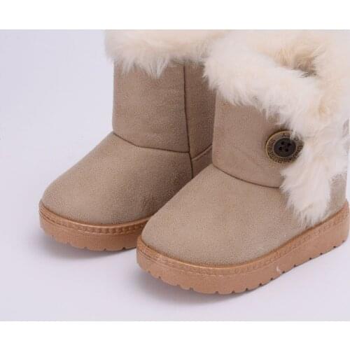 Warm Kids Snow Boots For Children New Toddler Winter Princess Child Shoes Non-slip Flat Round Toe Girls Baby Lovely Boots