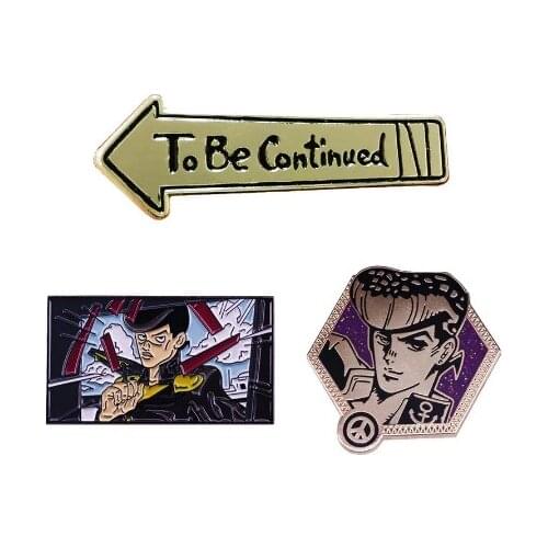 BizarrreAdventure Brooch Set To Be Continued Enamel Pin Animation Film Brooch Jewelry