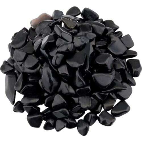 9-12mm 460g Black Obsidian Tumbled Stone Chips Crushed Pieces Irregular Stones Beads Jewelry Accessory For Making Decoration