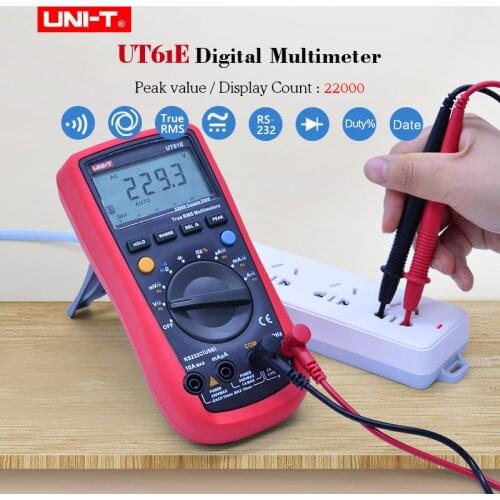 Trus RMS Digital Multimeter UNI-T UT61E AC DC voltage current meter Resistance Capacitance Frequency Tester PC Connect Data Hold