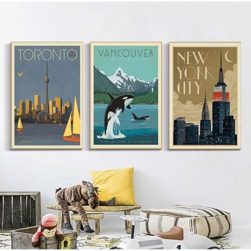 And Prints Wall Pictures For Living Room Decor Famous City Travel London New York Venice Poster Canvas Painting Wall art Posters
