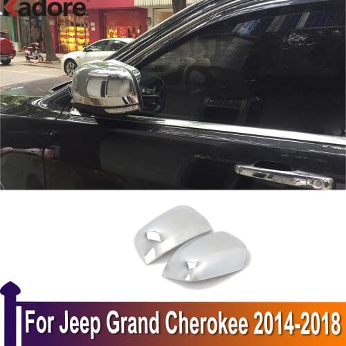 Door Mirror Cover For Jeep Grand Cherokee 2014 2015 2016 2017 2018 Chrome Side Door Rearview Mirror Cover Trims Car Accessories
