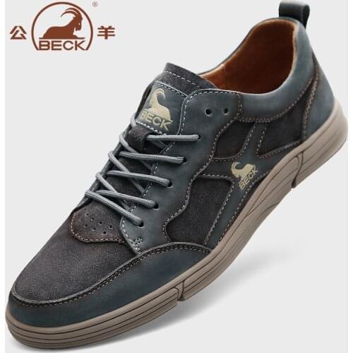 Beck new arrival outdoor casual sport Skateboarding shoes genuine leather breathable durable comfortable lace on men shoes