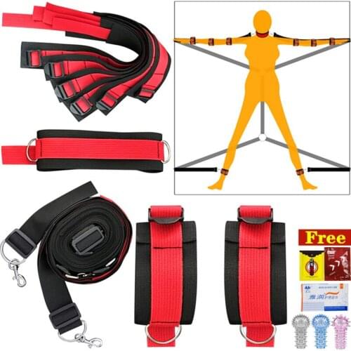 Adult Sex Games Bdsm Handcuff Leg Cuffs Restraints Sex Bondage Gear Props Jesus Bed Restraints Arm Collar Shackle Training Tool
