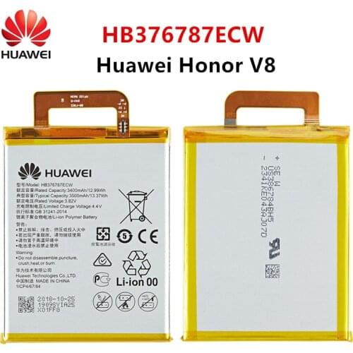 Hua Wei 100% Orginal HB376787ECW 3500mAh Battery For Huawei Honor V8 HB376787ECW Replacement Batteries