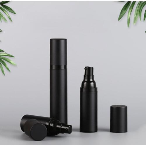 10Pcs 15/30/50ml Plastic Pump Bottle Black Vacuum Pump Bottle Lotion Shampoo Dispenser Lightproof Airless Spray Bottles Travel