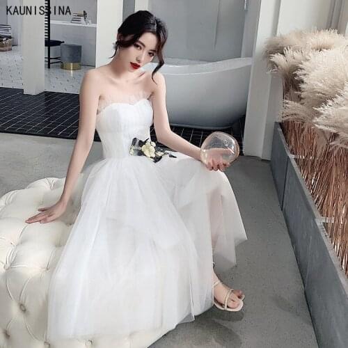 Quinceanera Dresses Off the Shoulder Sleeveless Tea-Length Ruffles Party Prom Dresses Flower Appliques Formal Vestidos Robe
