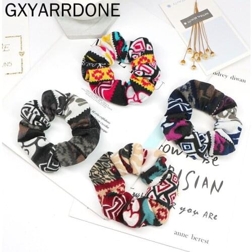 Popular Bohemian Elastic Women Hair Sugar Scrunchies Rubber Bands Accessories Girls Lady Tie Hair Rope Ponytail Holder Headdress