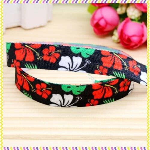 5/8 inch Free shipping Elastic FOE flowers printed headband headwear diy hair band wholesale OEM H4264