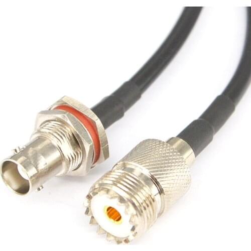 RF Wireless Router Cable UHF Female SO239 to BNC Female Bulkhead Pigtail Cable Low loss RG58 15cm,50cm,100cm,200cm