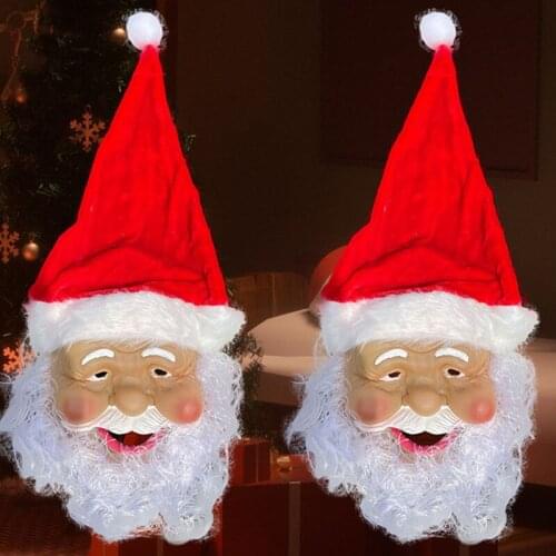2021 Merry Christmas santa claus costume Latex Mask Outdoor Cute Santa Claus Costume Masquerade Wig Beard Dress up Party Cosplay