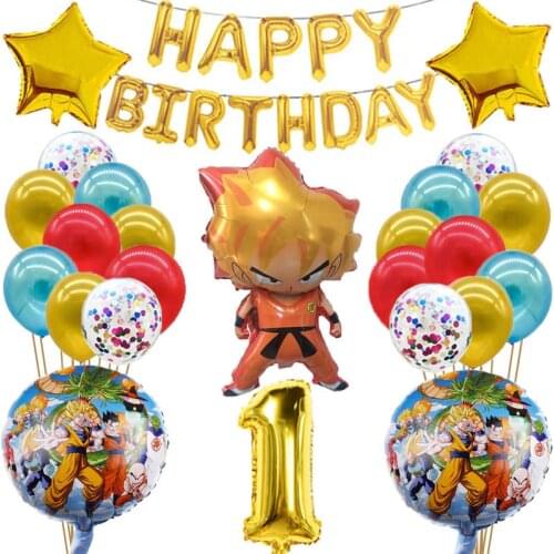 Bandai Dragon Ball Monkey King Frieza Theme Childrens Birthday Party Decoration Toy Balloon Gender Reveal Baby Shower Ballons