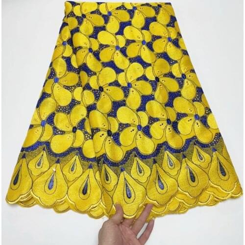 Party Q 2021Latest High Quality African Nigerian Tulle Lace Fabric Swiss Cotton Embroidery Guipure Dress Wedding Damask 5yards