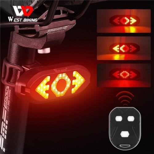 5 Modes Bike Tail Light Turn Signals Wireless Remote Control Mountain Bike Tail Light Waterproof Bicycle Flashing Headlight 2021