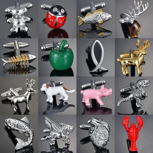 Animal Series Cufflinks Horse Design Bear/Elephant/Penguin/Kangaroo/Eagle men cufflinks gemelos bouton manchette