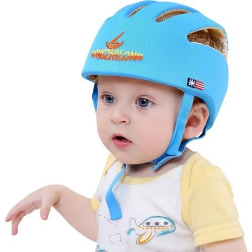 Infant Baby Safety Helmet Toddler Adjustable Protective Cap Blue Head ProtectionHat for Walking Crawling Safety Helmet For Kids