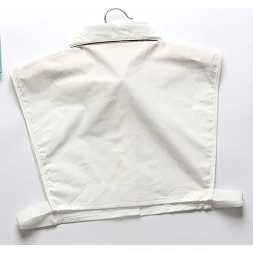 Retro British Style Women Girls Cotton False Fake Collar Cute Cartoon Cat Embroidery Casual Detachable Lapel Half-Shirt Blouse