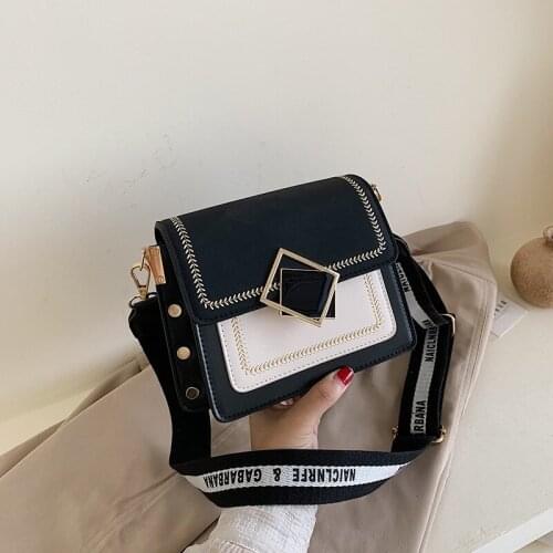 Wide shoulder strap Messenger bag female 2020 new Korean retro frosted small square bag shoulder bag handbags
