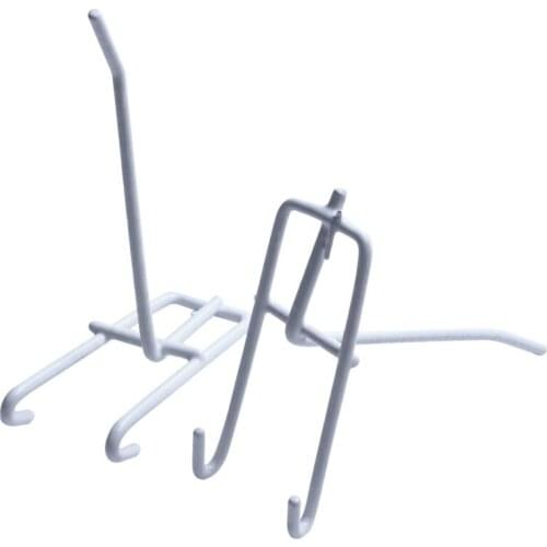 10 Pcs 3.9inch Long White Metal Store Grid Wall Bracket Display Hooks