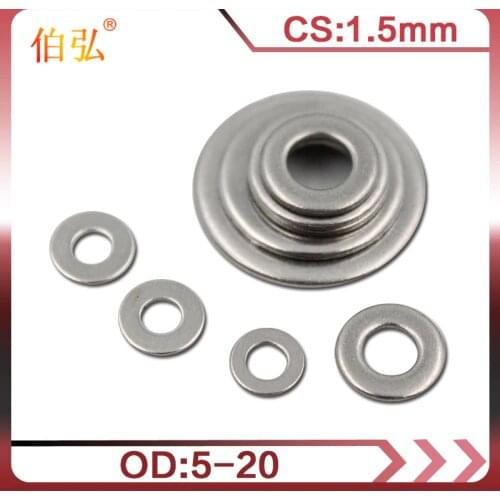 100pcs M2 M2.5 M3 M4 M5 M6 M8 M10 DIN9021 GB96 304/A2-70 Stainless Steel Flat Machine Washer Plain Washer Flat gasket Rings