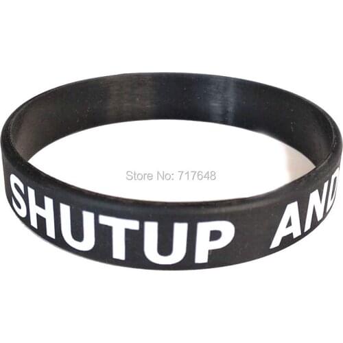 100pcs Sport Workout Fitness Shut Up and Train Training wristband silicone bracelets free shipping by epacket A