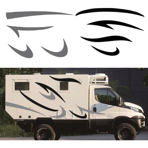 2pcs Stripes Graphics Vinyl Sticker Graphics Kit Decals Car Stickers for Caravan Travel Trailer Camper Van