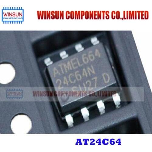20pcs AT24C64 SOP8 24c64 SMD 24C64 Chip Memory SOP-8 Wholesale Brand New