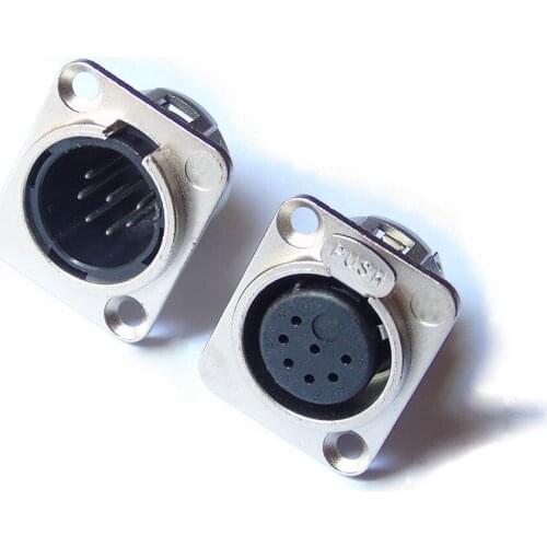 20pcs 7P xlr male socket and 20pcs 7p xlr female Chassis Panel Mounted Socket Connector