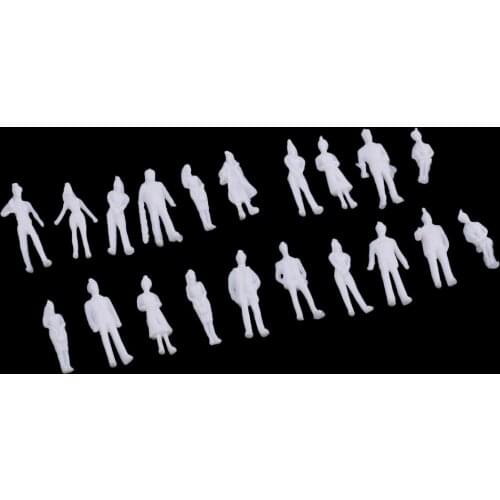 20 Pieces Assorted 1:100 Scale Unpainted Architectural Figure Figurine