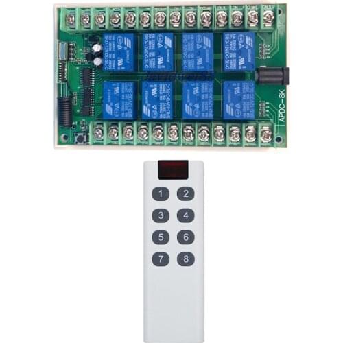 315/433 MHz 12V 8 CH Channels 8CH RF Wireless Remote Control Switch Remote Control System receiver transmitter 8CH Relay