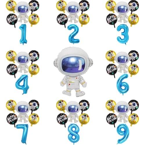 6pcs Outer Space Party Astronaut balloon Rocket Foil Balloons Galaxy Theme Party Boy Kids Birthday Party Decoration Favors SY230