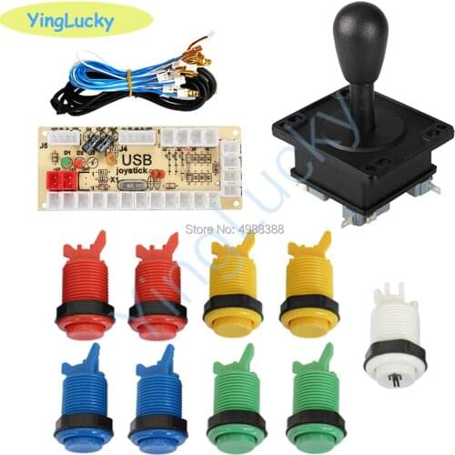 Arcade Game DIY Parts kit for PC and Raspberry Pi 1/2/3 with Retro Pie happ Joystick 16x 28MM and 2x 1P 2P Buttons Mame Kits