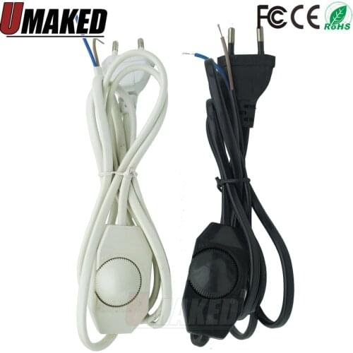 Free shipping DIY dimming table lamp dimmer switches cable accessories lighting power plug with 1.8m electrical wire dimmable