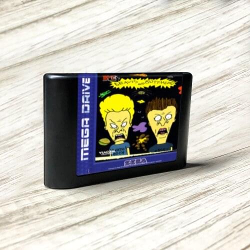 Beavis and Butt-Head - EUR Label Flashkit MD Electroless Gold PCB Card forSega Genesis Megadrive Video Game Console