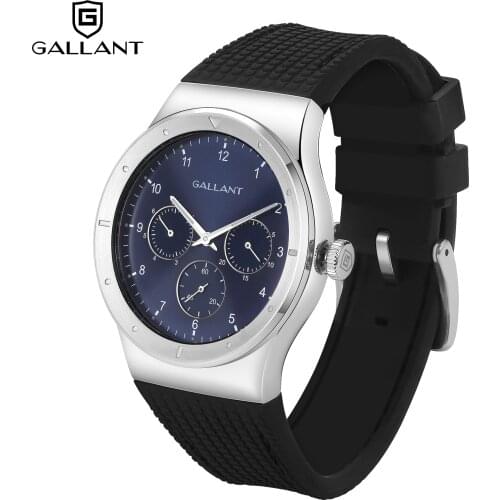 Mens Watch Stainless Steel Watch for Men Sport Calendar Quartz Unisex Watch with Waterproof Sub-Dials Silicone Strap