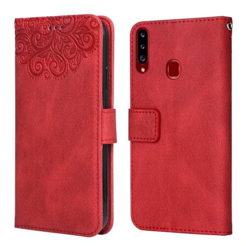 For Samsung Galaxy A20s Flower Embossing Case A207 A207F SM-A207F SM-A207 6.5''Wallet Flip Leather Case for Samsung A20s Cover