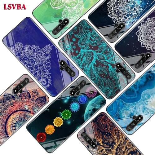 Black Cover Mandala Chakra Yoga for Huawei Honor 10i 9X 8X 20 10 9 Lite 8 8A 7A 7C Pro Lite Super Bright Glossy Phone Case