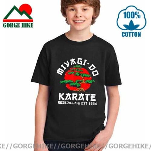 Children Miyagi Karate School Kid TShirt Aikido karate Muaythai Strike Boy clothes Girl clothes Cotton Short Sleeve T-Shirt boys